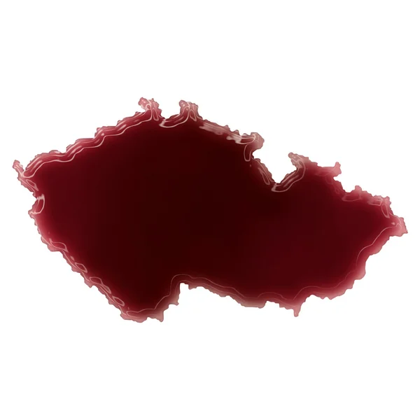 A pool of blood (or wine) that formed the shape of Czech Republi — 스톡 사진