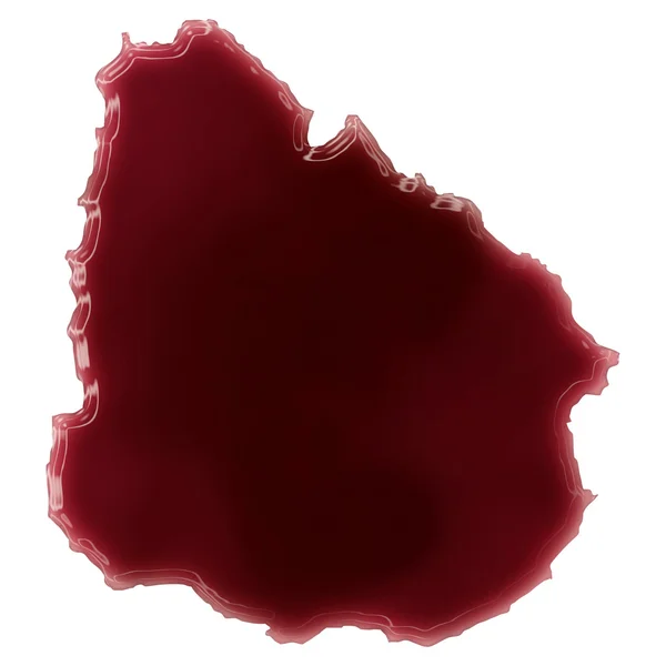 Un charco de sangre (o vino) que formó la forma de Uruguay. (ser — Foto de Stock