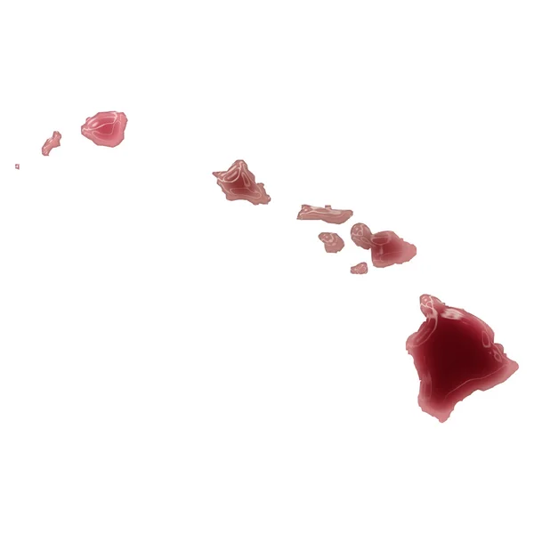 Eine Blutlache (oder Wein), die die Form von Hawaii bildete. (seri — Stockfoto