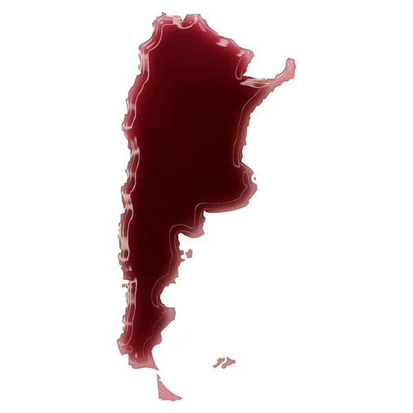 A pool of blood (or wine) that formed the shape of Argentina. (s — Stockfoto