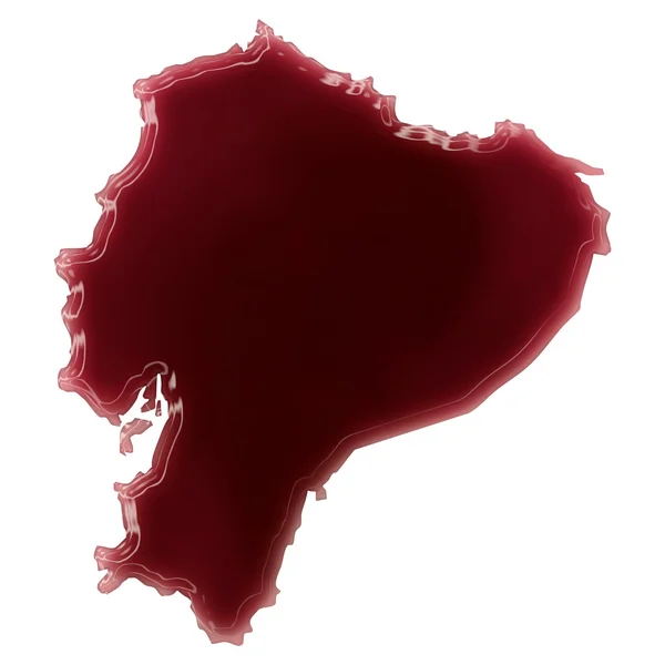 A pool of blood (or wine) that formed the shape of Ecuador. (ser — ストック写真