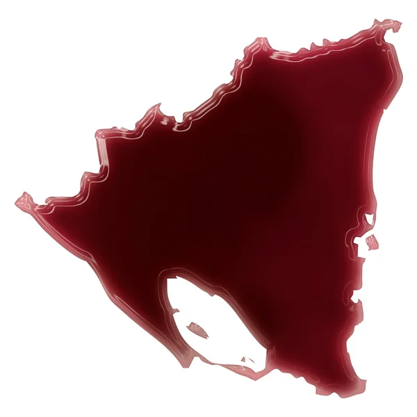 A pool of blood (or wine) that formed the shape of Nicaragua. (s — ストック写真