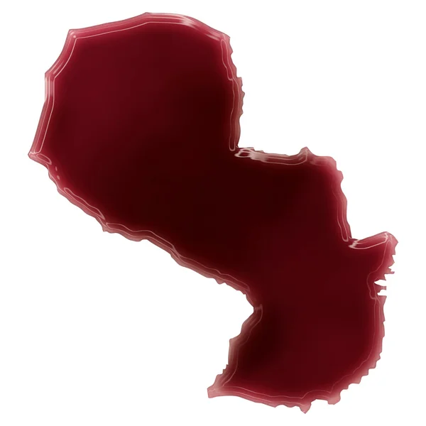 A pool of blood (or wine) that formed the shape of Paraguay. (se — Stockfoto