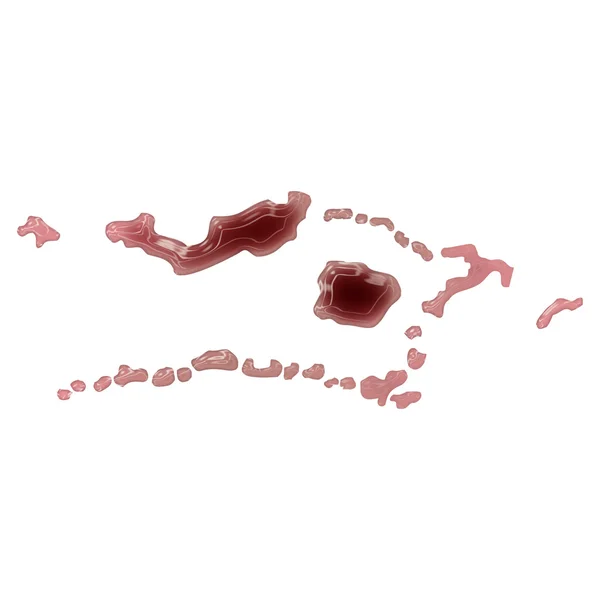 A pool of blood (or wine) that formed the shape of Palmyra Atoll — Stock Photo, Image