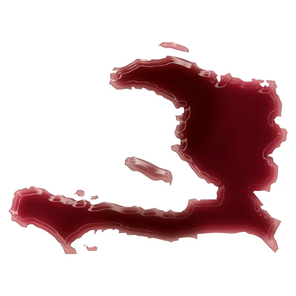 A pool of blood (or wine) that formed the shape of Haiti. (serie — ストック写真