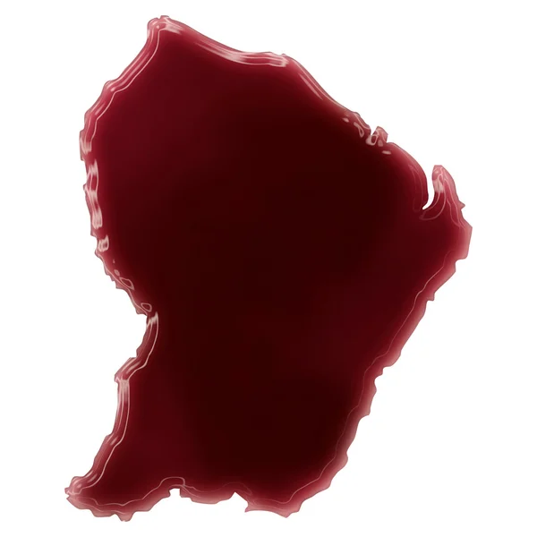 A pool of blood (or wine) that formed the shape of French Guiana — Stockfoto