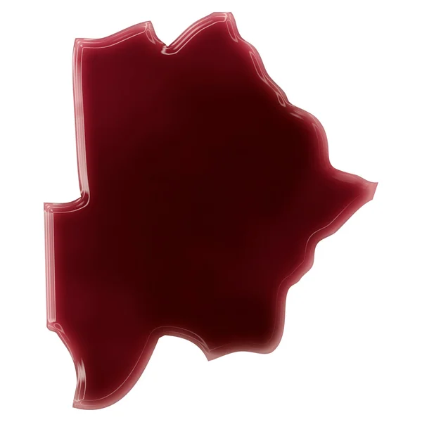 Un charco de sangre (o vino) que formó la forma de Botswana. (se — Foto de Stock