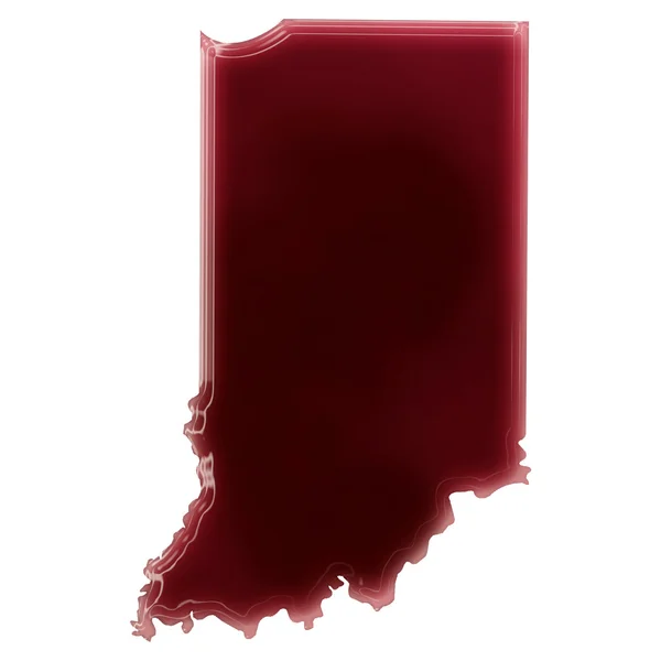A pool of blood (or wine) that formed the shape of Indiana. (ser — Stockfoto
