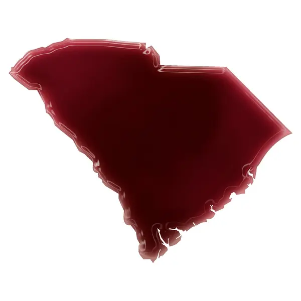 A pool of blood (or wine) that formed the shape of South Carolin — Stockfoto