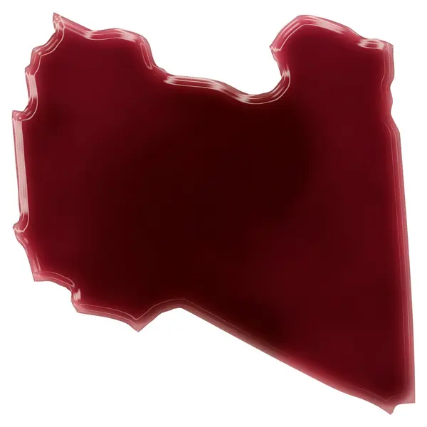 A pool of blood (or wine) that formed the shape of Libya. (serie — Stockfoto