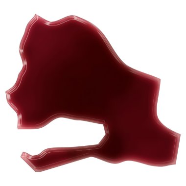 A pool of blood (or wine) that formed the shape of Senegal. (ser