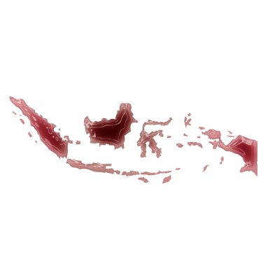 A pool of blood (or wine) that formed the shape of Indonesia. (s