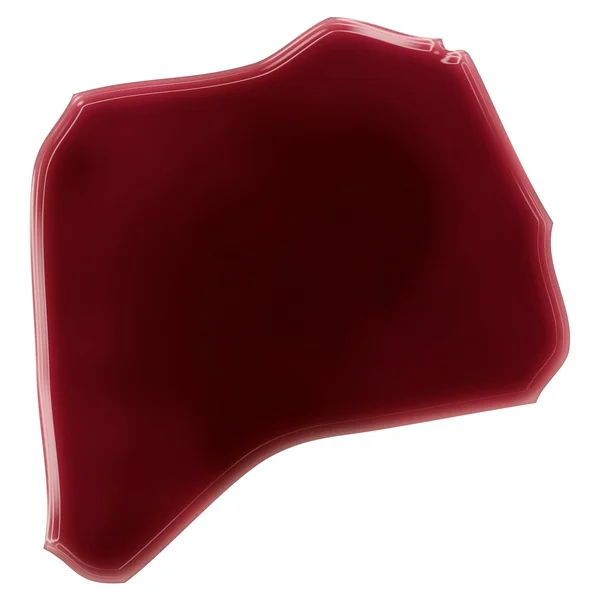 A pool of blood (or wine) that formed the shape of Rwanda. (seri — Stock Photo, Image