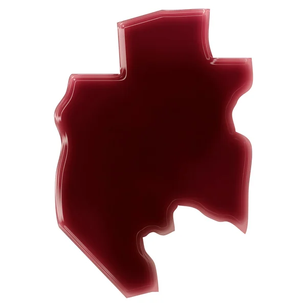 A pool of blood (or wine) that formed the shape of Gabon. (serie — Stockfoto