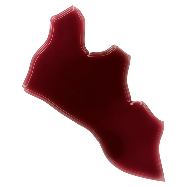 A pool of blood (or wine) that formed the shape of Liberia. (ser — Stock Photo, Image