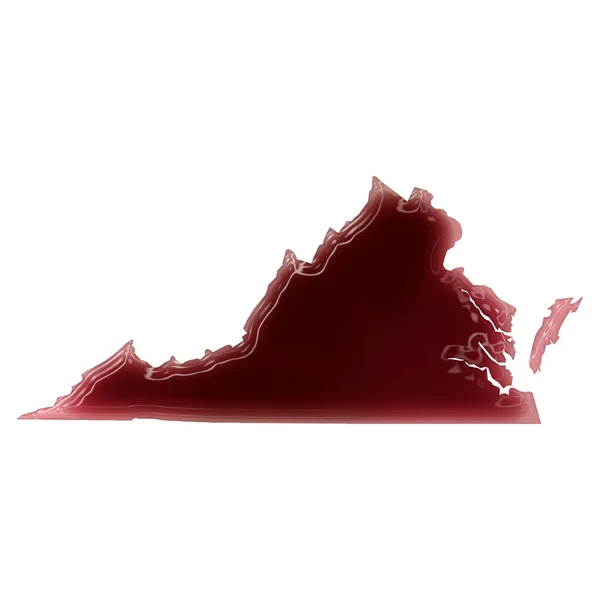 A pool of blood (or wine) that formed the shape of Virginia. (se — Stockfoto