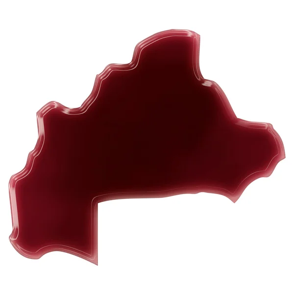 A pool of blood (or wine) that formed the shape of Burkina Faso. — Stockfoto