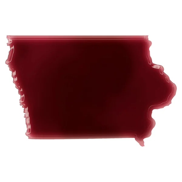 A pool of blood (or wine) that formed the shape of Iowa. (series — Stockfoto