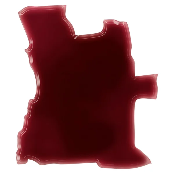 Un charco de sangre (o vino) que formó la forma de Angola. (seri — Foto de Stock
