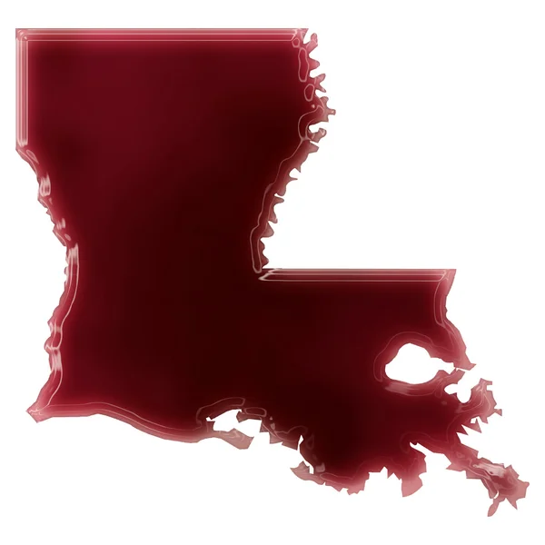 Uma poça de sangue (ou vinho) que formou a forma de Louisiana. (s) — Fotografia de Stock