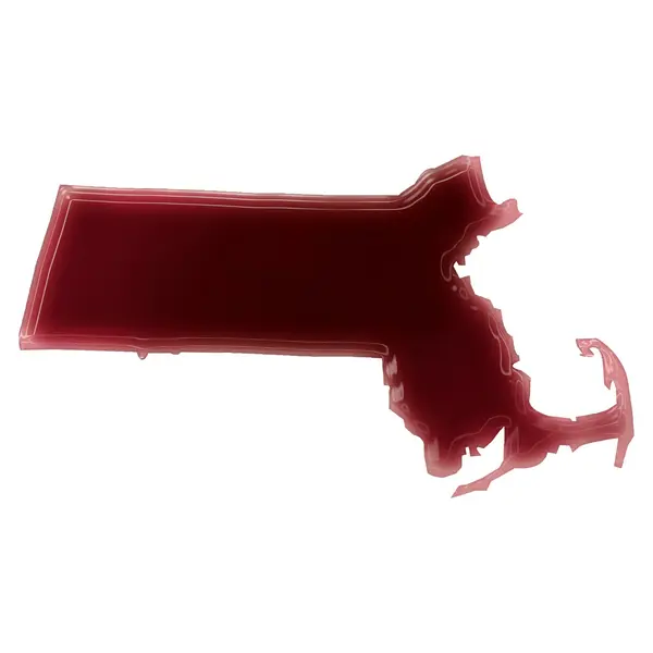 A pool of blood (or wine) that formed the shape of Massachusetts — Stockfoto