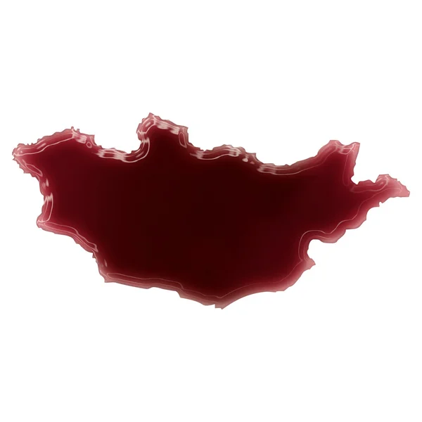 A pool of blood (or wine) that formed the shape of Mongolia. (se — Stockfoto