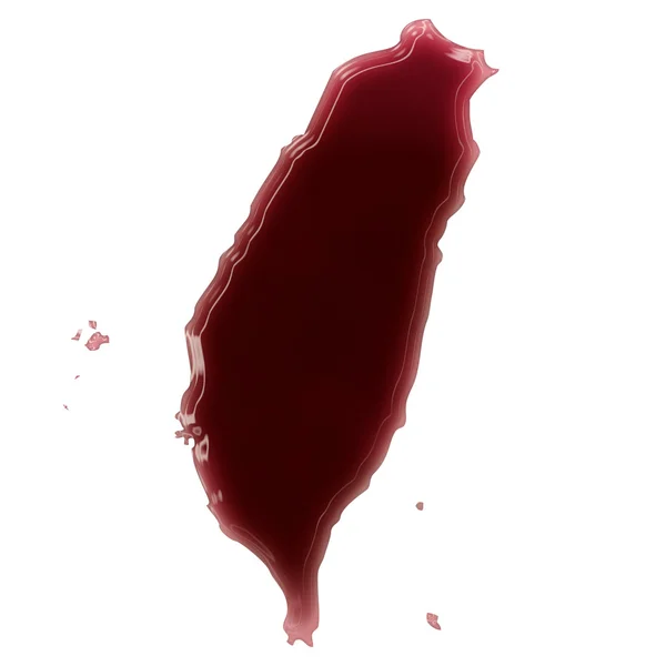 A pool of blood (or wine) that formed the shape of Taiwan. (seri — Stock Photo, Image
