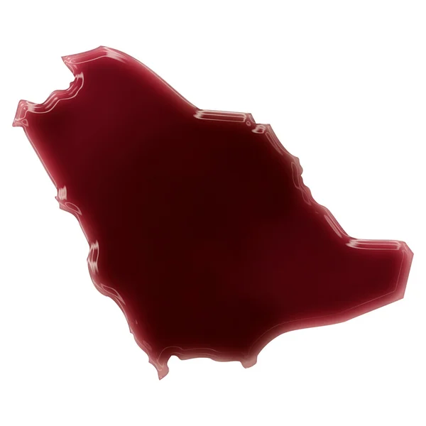 A pool of blood (or wine) that formed the shape of Saudi Arabia. — ストック写真