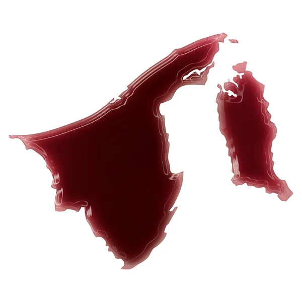 A pool of blood (or wine) that formed the shape of Brunei. (seri — Stockfoto