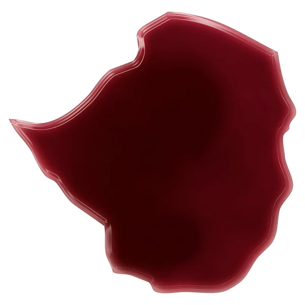 A pool of blood (or wine) that formed the shape of Zimbabwe. (se — Stock Photo, Image