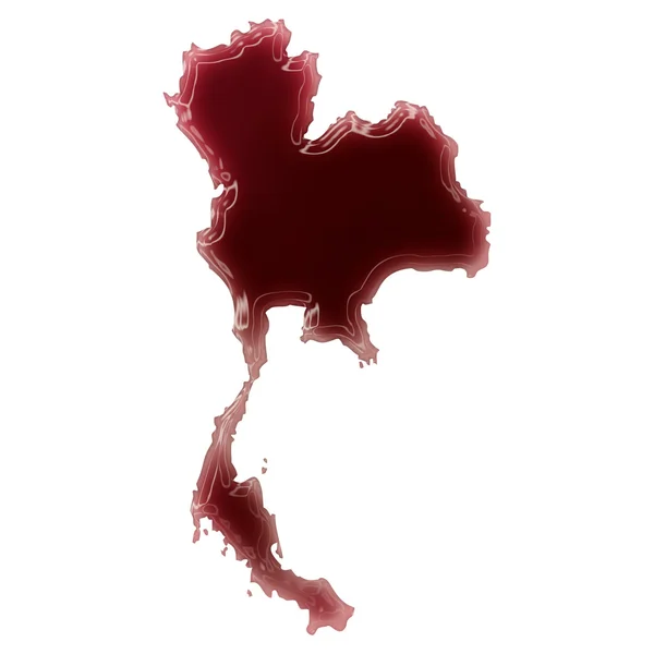 A pool of blood (or wine) that formed the shape of Thailand. (se — ストック写真