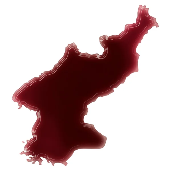 A pool of blood (or wine) that formed the shape of North Korea. — Stockfoto