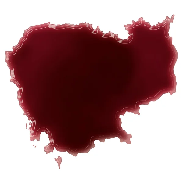 A pool of blood (or wine) that formed the shape of Cambodia. (se — ストック写真