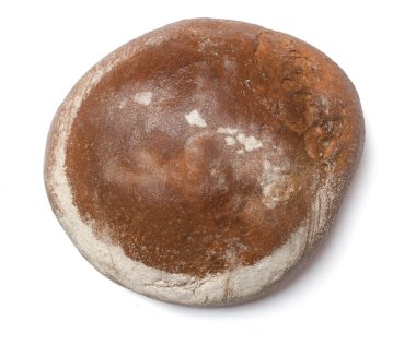 A loaf of fresh bread covered with rye flour in the shape of Haw