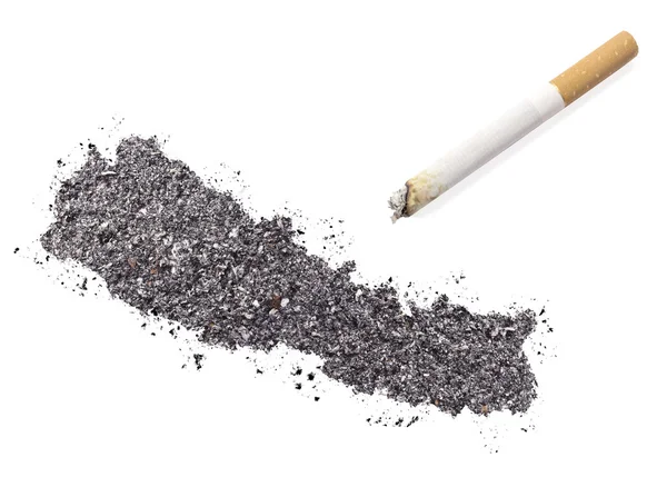 Popel ve tvaru Nepálu a cigaretu. (série) — Stock fotografie