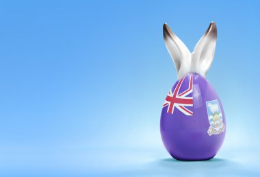 Colorful cute easter egg and the flag of Falkland Islands .(seri