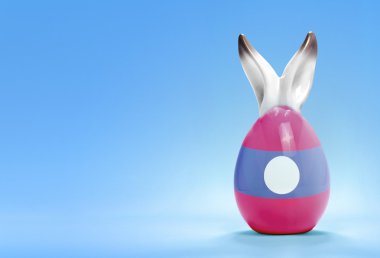 Colorful cute easter egg and the flag of Laos .(series)