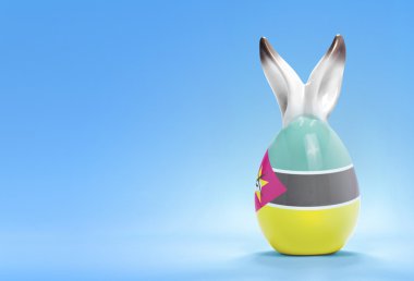 Colorful cute easter egg and the flag of Mozambique .(series)