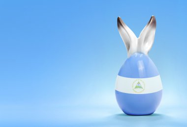 Colorful cute easter egg and the flag of Nicaragua .(series)