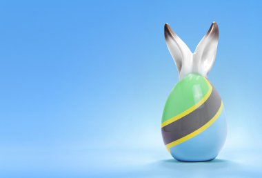 Colorful cute easter egg and the flag of Tanzania .(series)