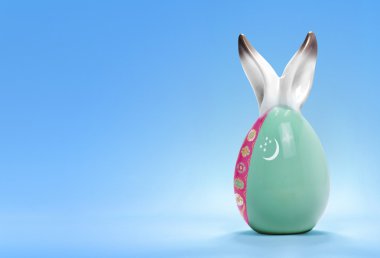Colorful cute easter egg and the flag of Turkmenistan .(series)