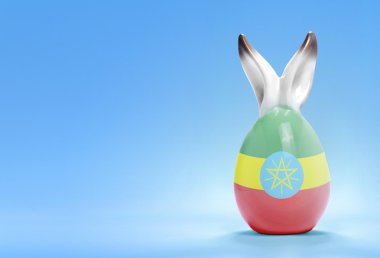 Colorful cute easter egg and the flag of Ethiopia .(series)