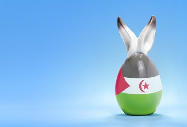 Colorful cute easter egg and the flag of Western Sahara .(series