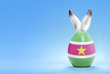 Colorful cute easter egg and the flag of Suriname .(series)