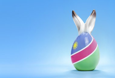 Colorful cute easter egg and the flag of Namibia .(series)