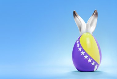 Colorful cute easter egg and the flag of Bosnia and Herzegovina
