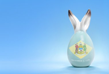Colorful cute easter egg and the flag of Delaware .(series)