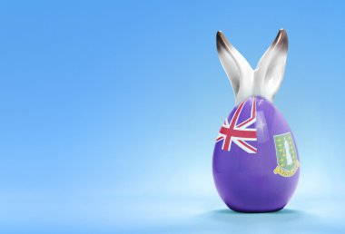 Colorful cute easter egg and the flag of Virgin Islands (UK) .(s