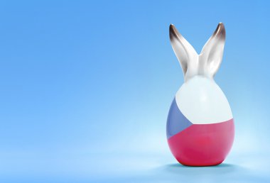 Colorful cute easter egg and the flag of Czech Republic .(series