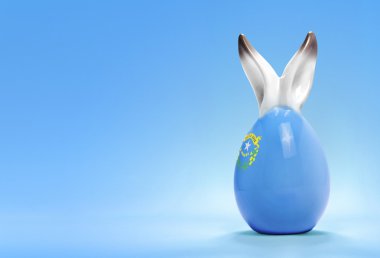 Colorful cute easter egg and the flag of Nevada .(series)